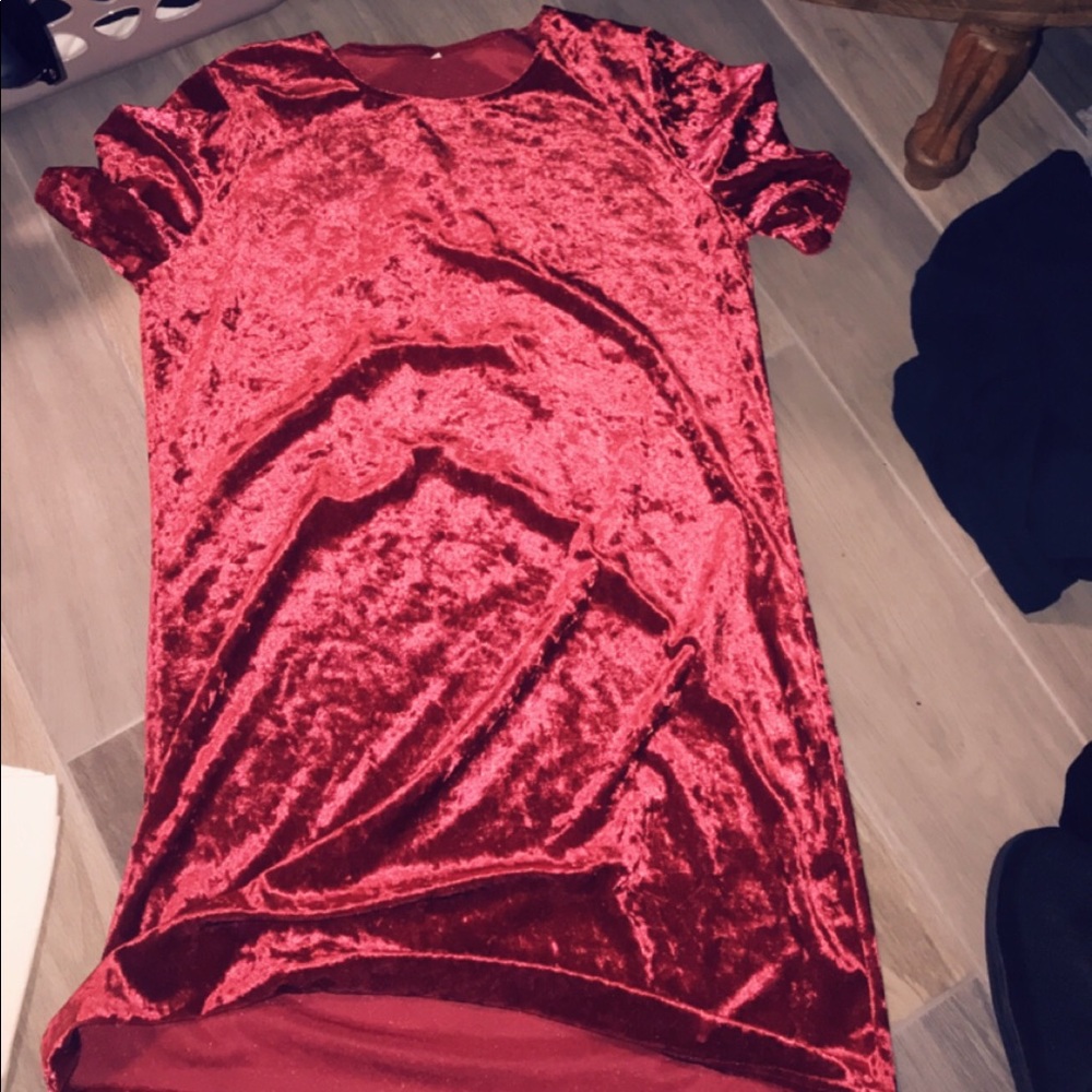 Red velvet dress